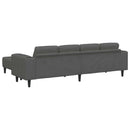 Sofa Mørkegrå 250 x 188 x 76 cm Velourstof