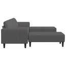 Sofa Mørkegrå 250 x 188 x 76 cm Velourstof