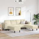 Sofa Creme 250 x 188 x 76 cm Velourstof