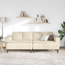 Sofa Creme 250 x 188 x 76 cm Velourstof