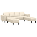 Sofa Creme 250 x 188 x 76 cm Velourstof