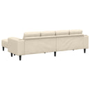 Sofa Creme 250 x 188 x 76 cm Velourstof