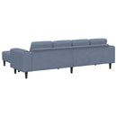 Sofa Blå 250 x 188 x 76 cm Velourstof