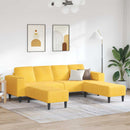 Sofa Lys Gul 250 x 188 x 76 cm Velourstof