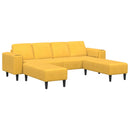 Sofa Lys Gul 250 x 188 x 76 cm Velourstof