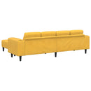 Sofa Lys Gul 250 x 188 x 76 cm Velourstof