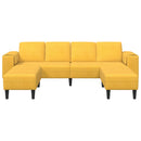 Sofa Lys Gul 250 x 188 x 76 cm Velourstof