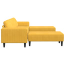 Sofa Lys Gul 250 x 188 x 76 cm Velourstof