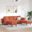 Sofa Rød orange 250 x 188 x 76 cm Velourstof
