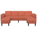 Sofa Rød orange 250 x 188 x 76 cm Velourstof