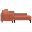 Sofa Rød orange 250 x 188 x 76 cm Velourstof