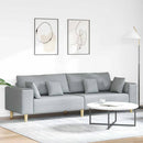 Sofa med pude Lysegrå 250 x 77 x 76 cm Stof