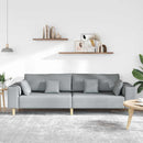 Sofa med pude Lysegrå 250 x 77 x 76 cm Stof