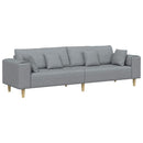Sofa med pude Lysegrå 250 x 77 x 76 cm Stof