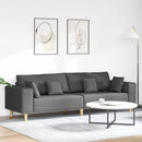 Sofa med pude Mørkegrå 250 x 77 x 76 cm Stof