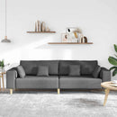 Sofa med pude Mørkegrå 250 x 77 x 76 cm Stof