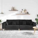 Sofa med pude Sort 250 x 77 x 76 cm Stof