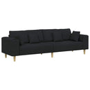 Sofa med pude Sort 250 x 77 x 76 cm Stof
