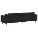 Sofa med pude Sort 250 x 77 x 76 cm Stof