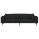 Sofa med pude Sort 250 x 77 x 76 cm Stof