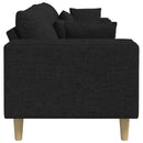 Sofa med pude Sort 250 x 77 x 76 cm Stof