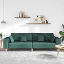 Sofa med pude Mørkegrøn 250 x 77 x 76 cm Stof