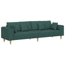 Sofa med pude Mørkegrøn 250 x 77 x 76 cm Stof