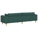 Sofa med pude Mørkegrøn 250 x 77 x 76 cm Stof
