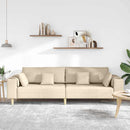 Sofa med pude Creme 250 x 77 x 76 cm Stof