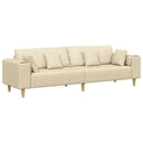 Sofa med pude Creme 250 x 77 x 76 cm Stof