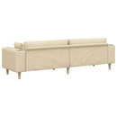 Sofa med pude Creme 250 x 77 x 76 cm Stof