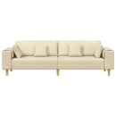 Sofa med pude Creme 250 x 77 x 76 cm Stof