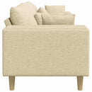 Sofa med pude Creme 250 x 77 x 76 cm Stof