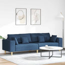 Sofa med pude Blå 250 x 77 x 76 cm Stof