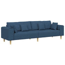 Sofa med pude Blå 250 x 77 x 76 cm Stof