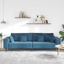 Sofa Blå 250 x 77 x 76 cm Fløjl
