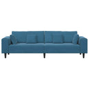 Sofa Blå 250 x 77 x 76 cm Fløjl