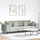 Sofa Lysegrå 250 x 77 x 76 cm Fløjl