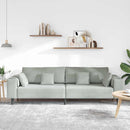 Sofa Lysegrå 250 x 77 x 76 cm Fløjl
