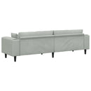 Sofa Lysegrå 250 x 77 x 76 cm Fløjl