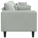 Sofa Lysegrå 250 x 77 x 76 cm Fløjl