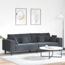 Sofa Mørkegrå 250 x 77 x 76 cm Fløjl