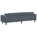 Sofa Mørkegrå 250 x 77 x 76 cm Fløjl