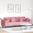 Sofa Lyserød 250 x 77 x 76 cm Fløjl