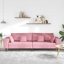 Sofa Lyserød 250 x 77 x 76 cm Fløjl