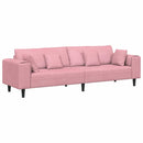 Sofa Lyserød 250 x 77 x 76 cm Fløjl