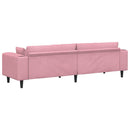 Sofa Lyserød 250 x 77 x 76 cm Fløjl