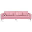 Sofa Lyserød 250 x 77 x 76 cm Fløjl