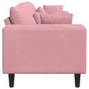 Sofa Lyserød 250 x 77 x 76 cm Fløjl
