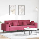 Sofa Vinrød 250 x 77 x 76 cm Fløjl